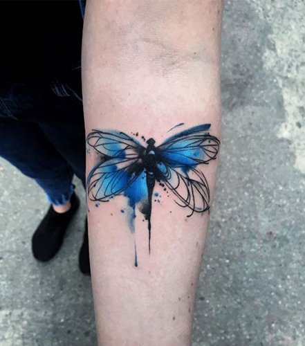 Watercolor Dragonfly Tattoo