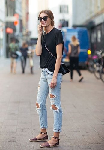 Wear boyfriend jeans in summer