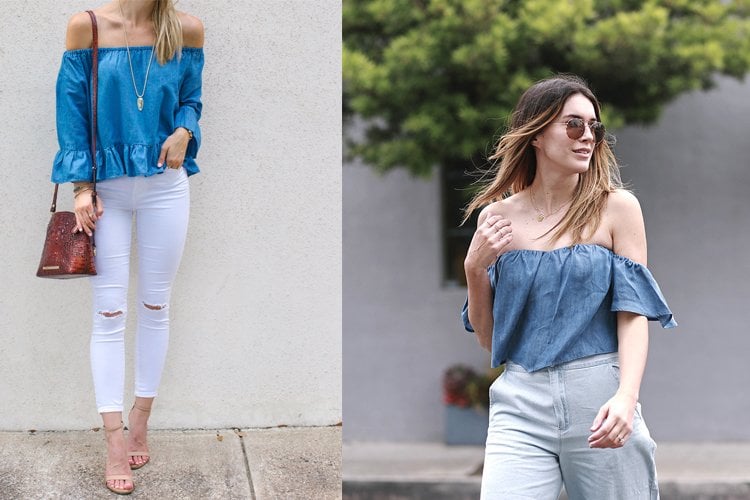 Wear jeans with shoulder Tops