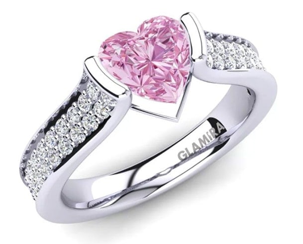 White Gold Pink Diamond Ring