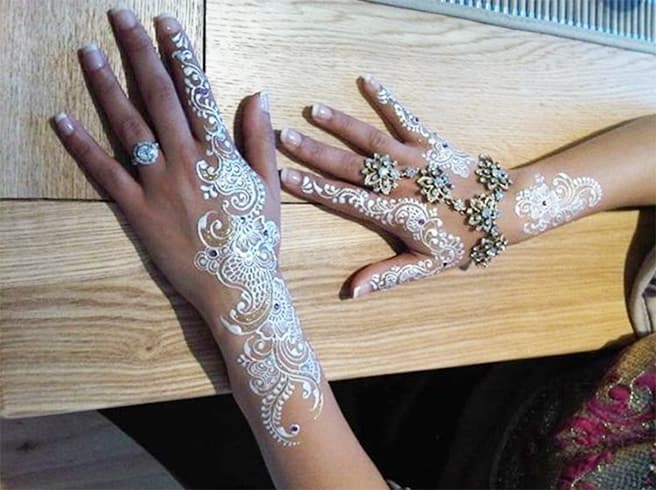 Bejeweled New Arabic White Mehndi