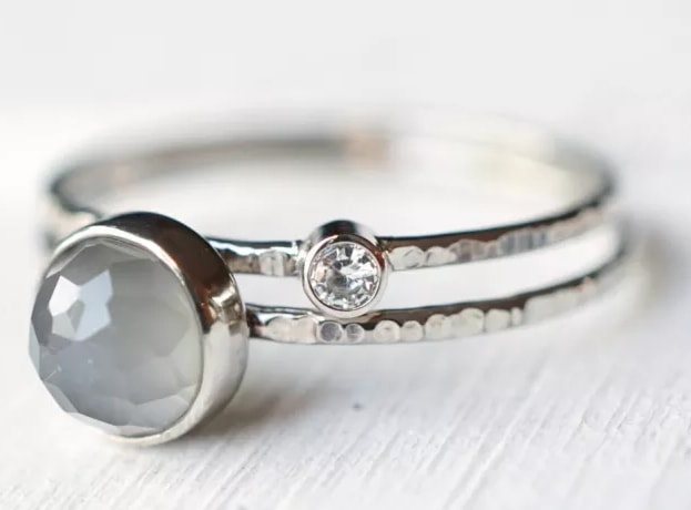 Grey Moonstone Ring