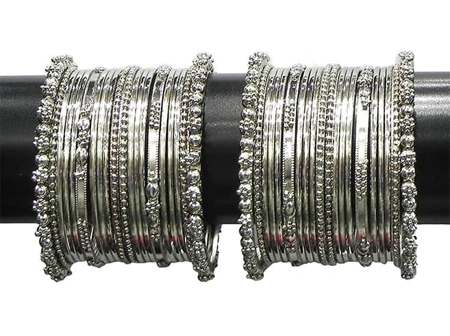 Oxidized Silver Bangles Set