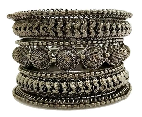 Oxidized Silver Bangles