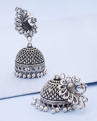 Buy Online Amazing Black and Oxide Silver Colour Leaves Design Earring for  Girls and Women  One Stop Fashion