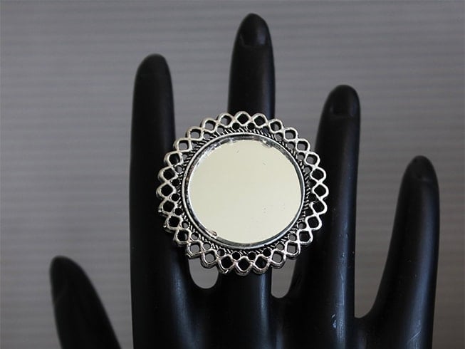 Oxidized Silver Mirror Ring