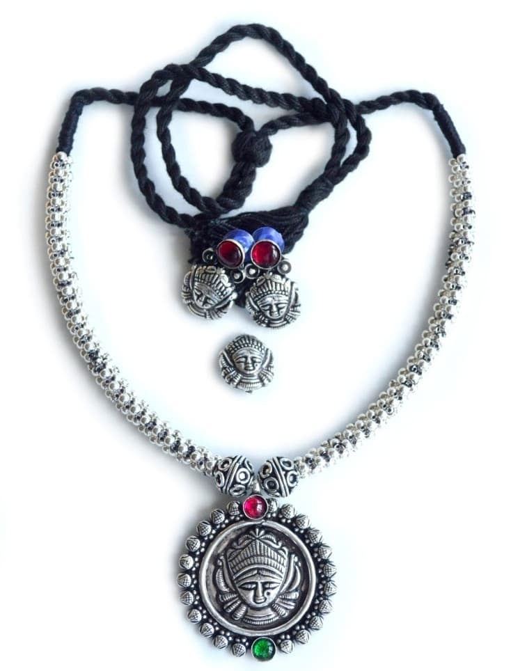 Oxidized Silver Necklace Set Designs