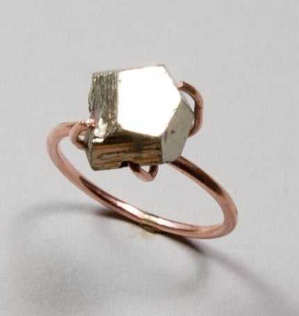 Rose Gold Pyrite Engagement Ring