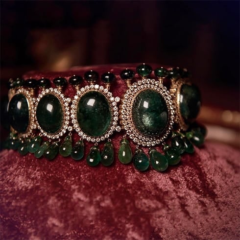 Sabyasachi Emerald Diamond Choker