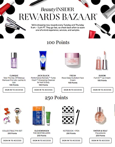 Sephora Reward Points