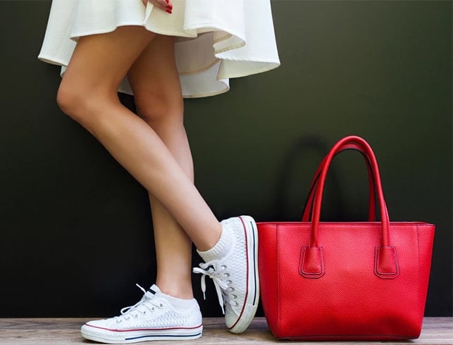 Sneakers and handbag