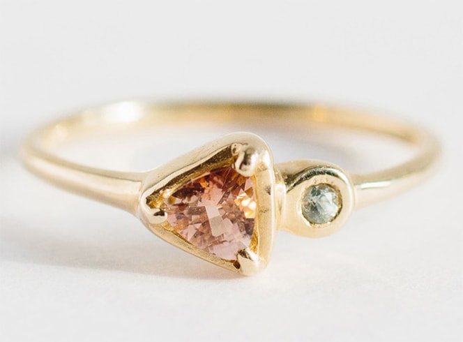 Sunstone and Sapphire Soleil Ring
