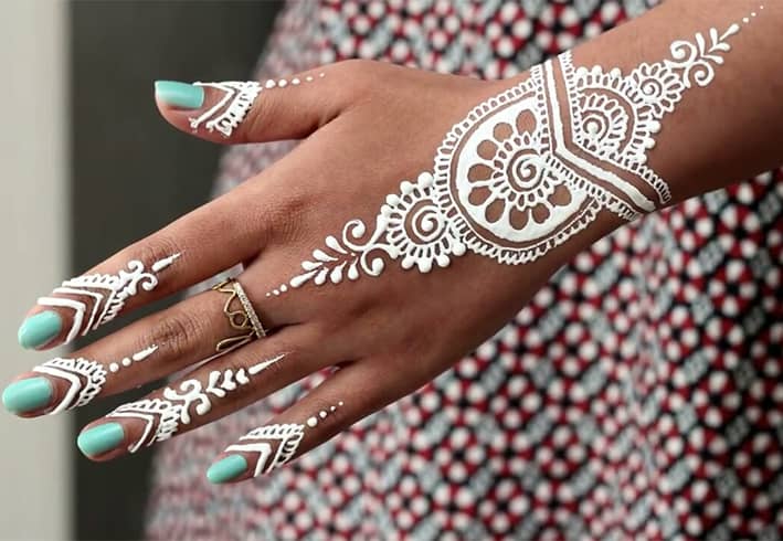 Minimalistic White Mehndi