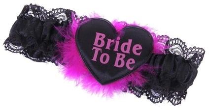 Bridal Shower Fluffy Black Lace Garter Gift