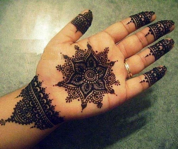 Flower Tikka Mehndi Design For Inner Hands