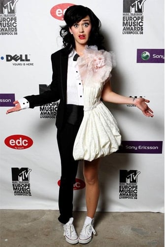 Katy Perry half and half dress fashion