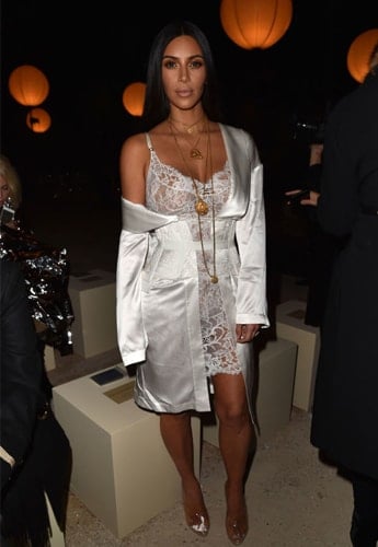 Kim Kardashian half and half dress fashion