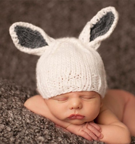 Knit Bunny Hat For Baby