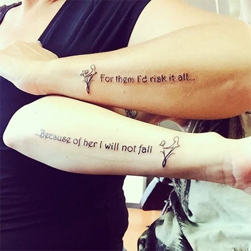 Mother and Daughter Statment Tattoos