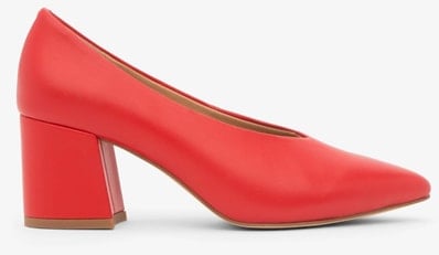 Red vegan shoes
