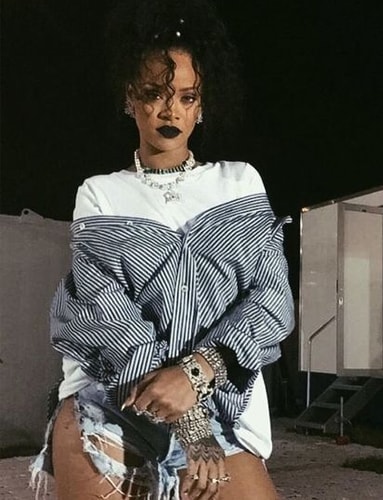 Rihanna half and half dress