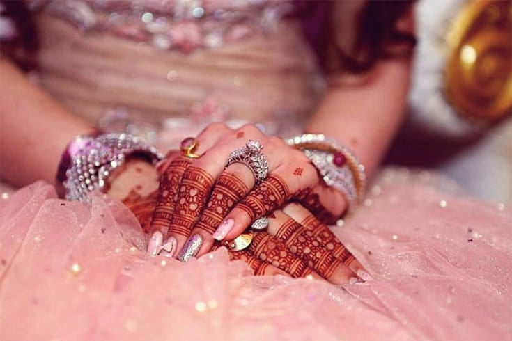 Finger Mehndi for Bride