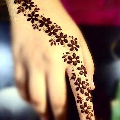 Floral Mehndi Designs for Fingers