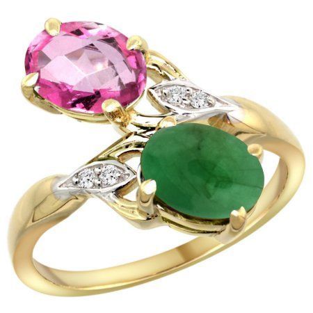 Pink and Green Stone Ring