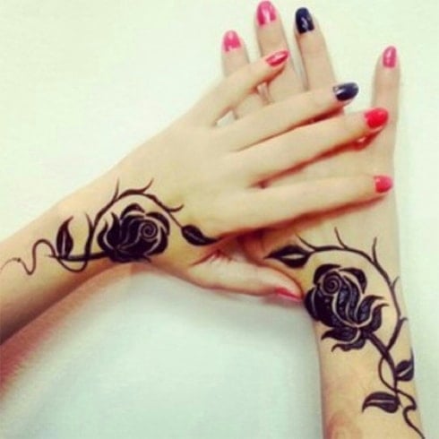 Roses Bud Henna Design