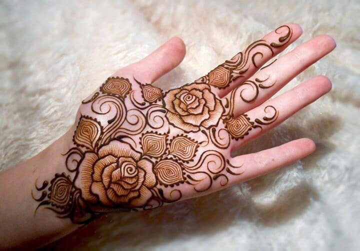 Dual Rose Latest Arabic Mehndi Design