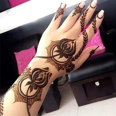 Rose Mehndi Pattern