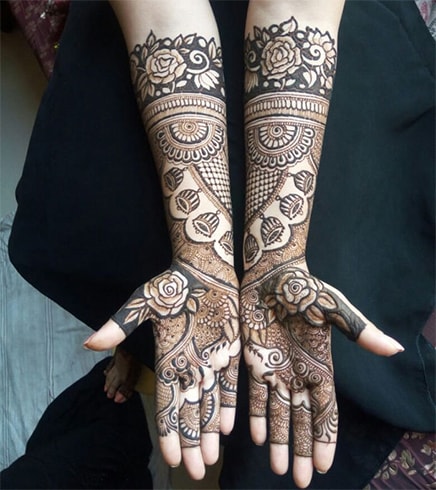 Rose Henna Designs For Hands