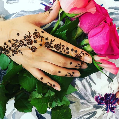 Simple Rose Mehndi Design