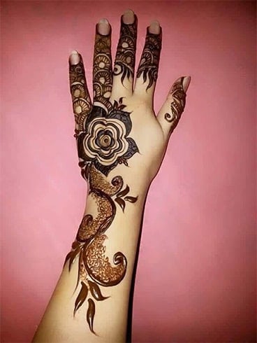 Single Rose Arabic Mehndi Design