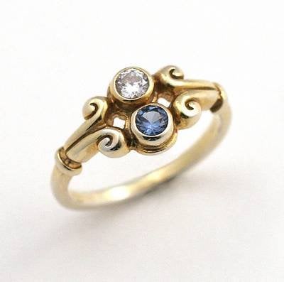 Yellow Gold Two Stone Ring