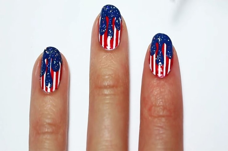 4th Of July Patriotic Nail Art