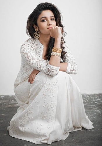 Alia Bhatt in Flaunt White Lace Outfits