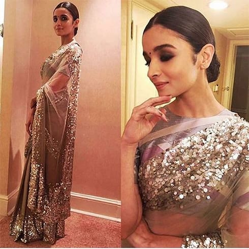 Alia Bhatt in Manish Malhotra Sari