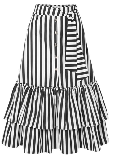 Black and white stripes Drindl skirt