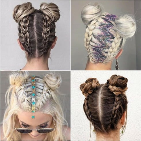 Braided Space Buns