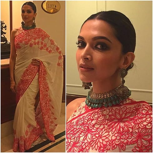 Deepika In Red Saree