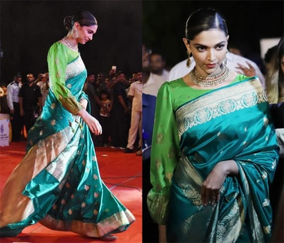 Deepika Padukone In Silk Saree