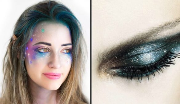 Galaxy style Eye Makeup