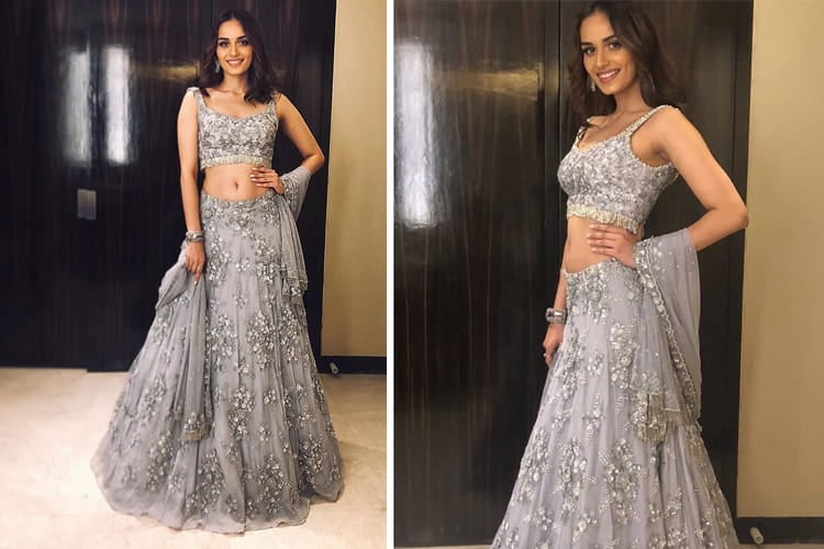 Manushi Chhillar in Gray Dress