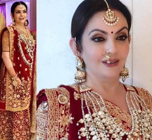 Nita Ambani in Abu Jani Sandeep Khosla Saree