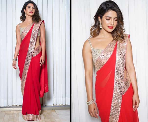 Priyanka Chopra in Abu Jani Sandeep Khosla sari