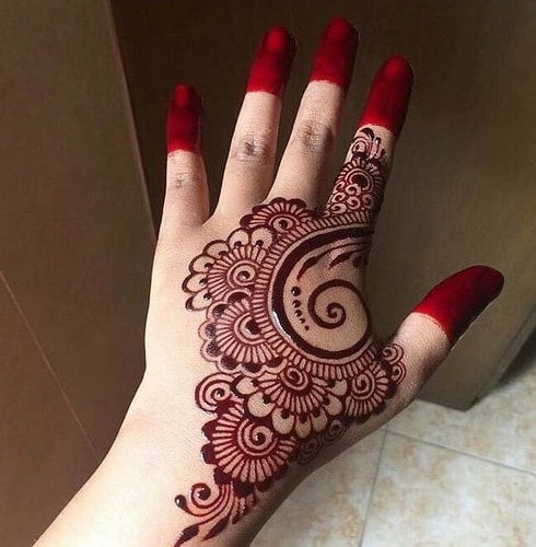 Red Mehndi Design