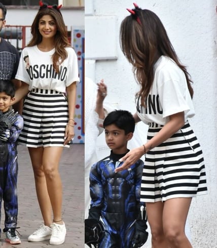 Shilpa Shetty Stripes Style