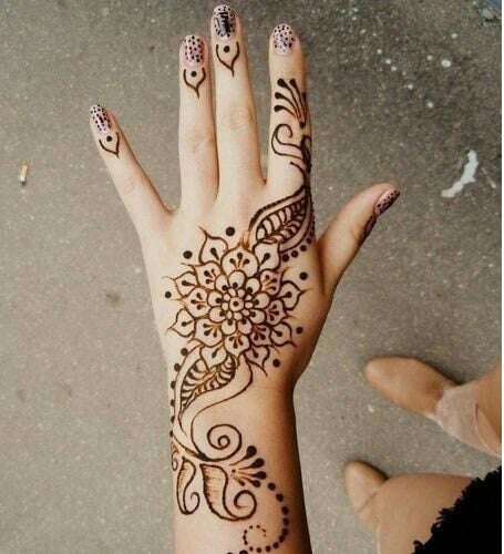 Simple Back Hand Mehndi Designs