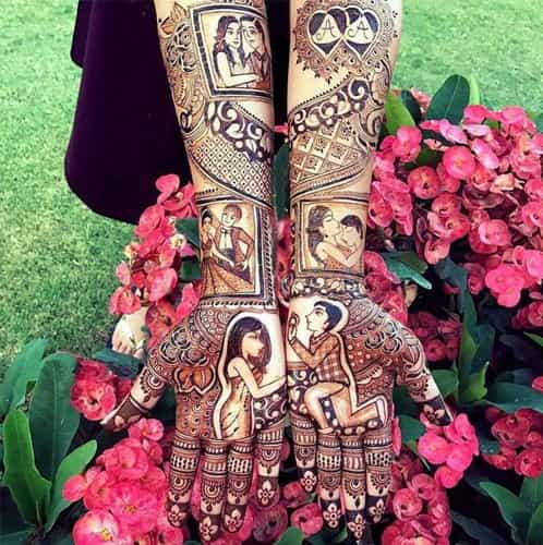 Sweet Love Story Dulhan Mehendi Design